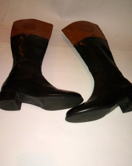 Etienne Aigner brown and black riding boots - Picture 11 of 16